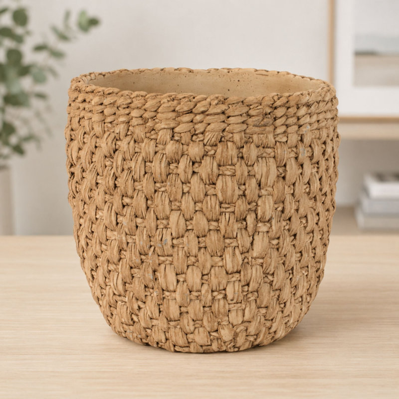 Pot à fleurs en ciment tissé, P 10,5 po x H 10 po
