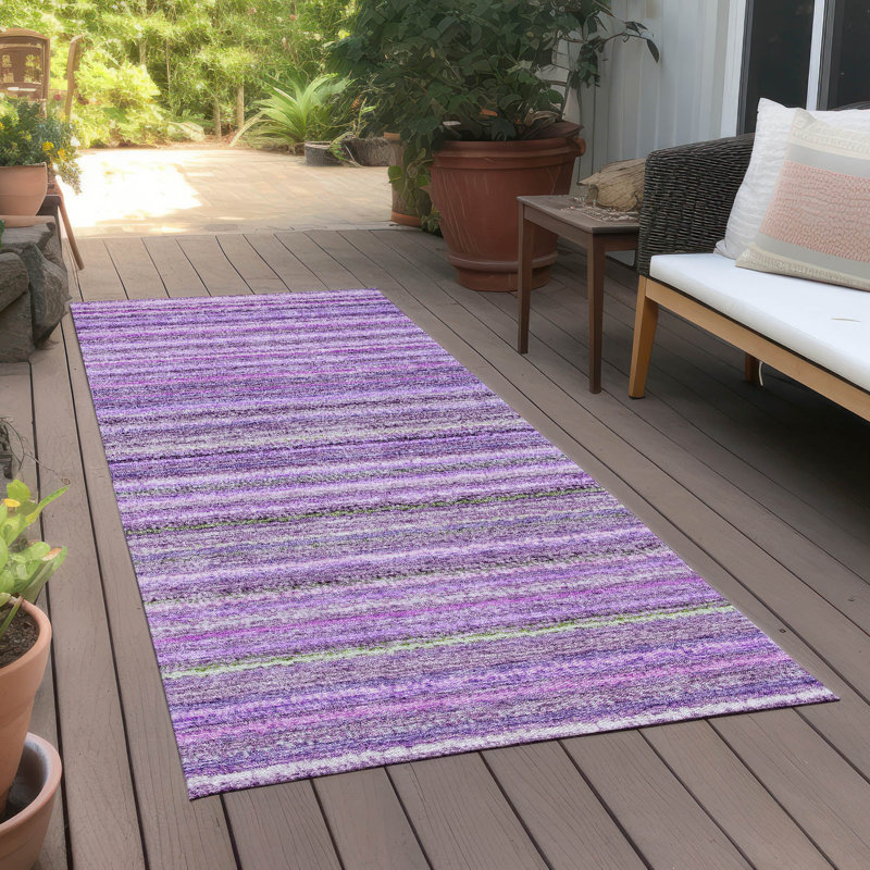 Solomiya Washable Striped Indoor / Outdoor Rug, Runner 2'3" x 7'6"