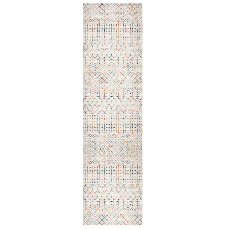 Tapis beige beige en polyester tissé à la machine, Rectangle 5 pi 3 po x 7 pi 7 po