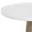 Fluted Cast Aluminum White Marble End Table