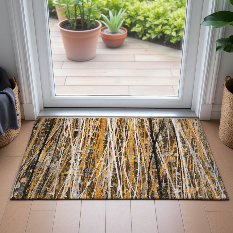Machine Washable Indoor/Outdoor Bernadette ACN2126 Striped Rug