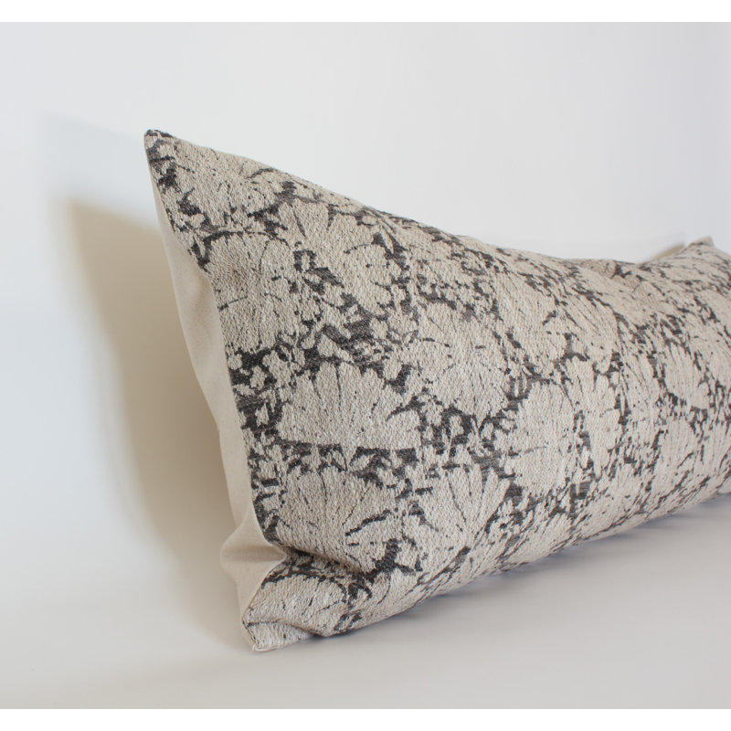 Charcoal Floral Pillow Cover, Dark Gray Throw Pillow