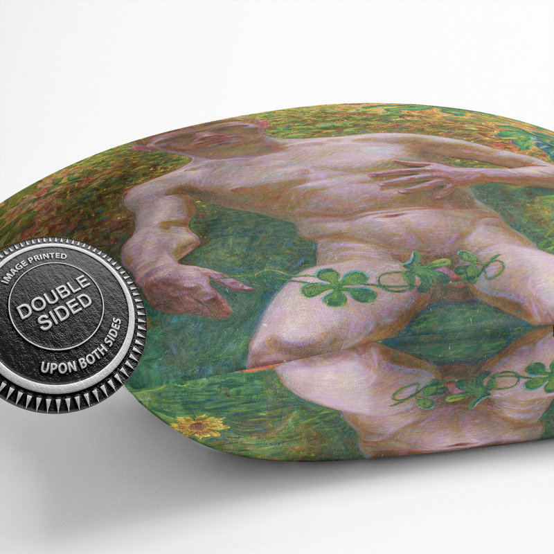 Square Cushion, 55cm H x 55cm W x 20cm D, Brown/Green