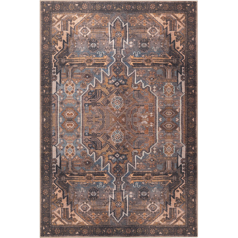 Luxueux tapis brun (29,5 x 59,1 pouces), 100% polyester, 1850 g / m² | Poils de 0,2 po de hauteur, dessous en poly-coton recyclé | Tapis de machine durable, idéal pour le décor du salon et de la chambre à coucher, instructions d'entretien facile
