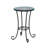 Patio Side Table with Shelf,Blue+Black