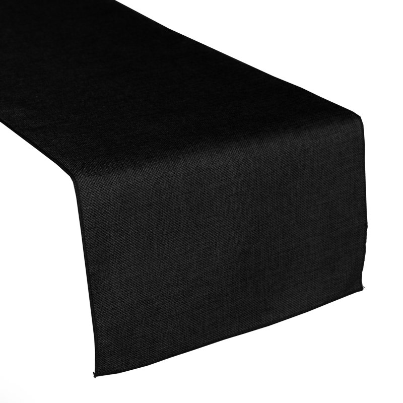 Chemin de table de couleur unie Iona-Lilly, 144 po x 12 po, Noir