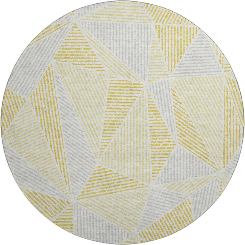 Premium Machine Washable Cerrito Gold Rug, Round 8'