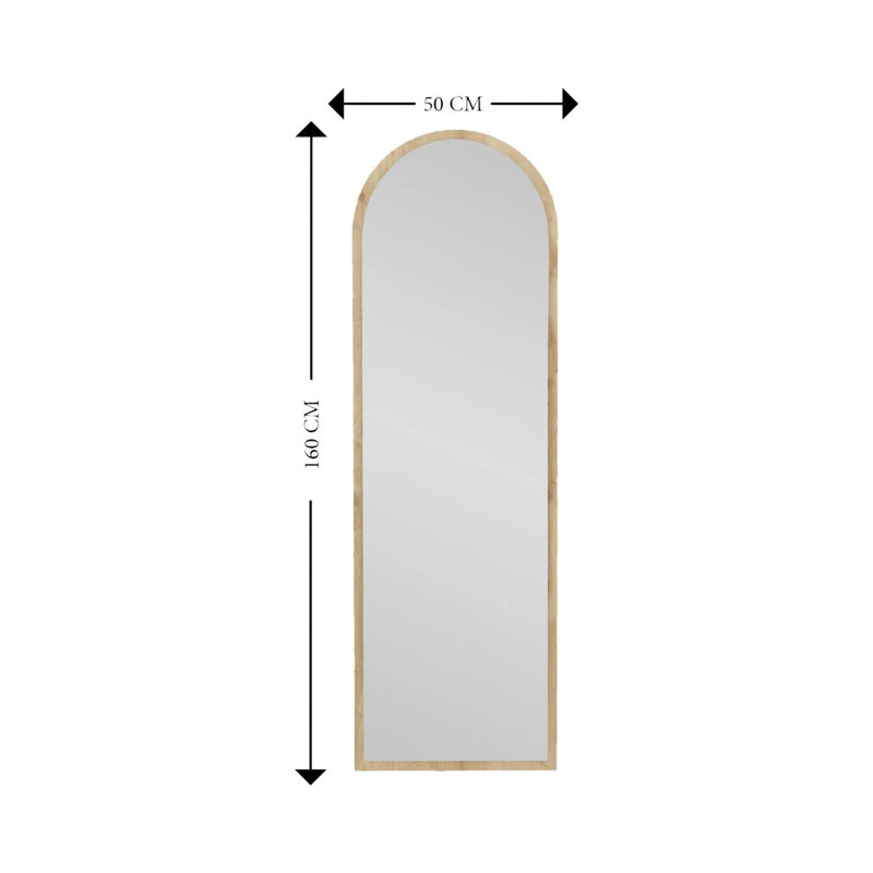 Gonde Engineered Wood Flat Mirror, Oak