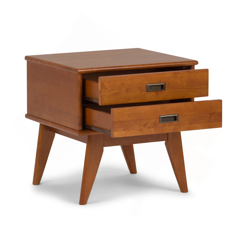 Draper - Mid Century Side Table - Teak Brown, Light Brown