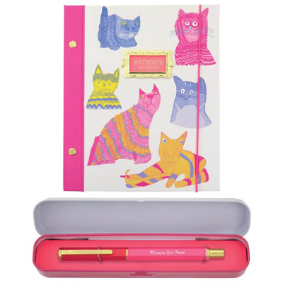 Arthouse A5 Hardback Journal & Pen In Tin Set - Miaow For Now