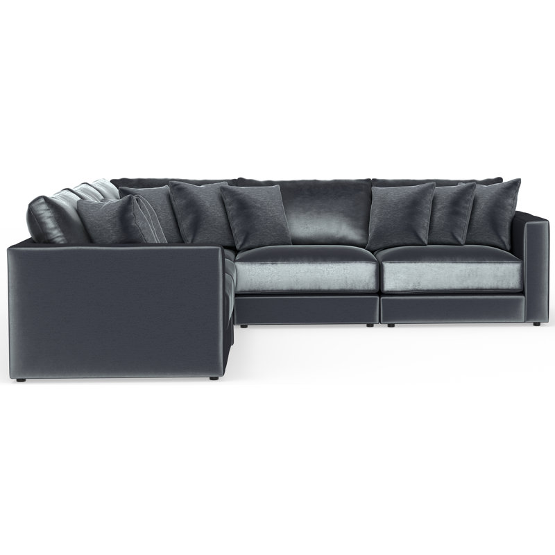 Nyrie 5-piece Modular Sectional, Blue/Gray Polyester