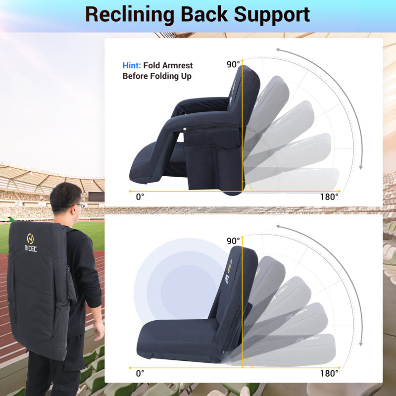 Siège de stade inclinable avec coussin