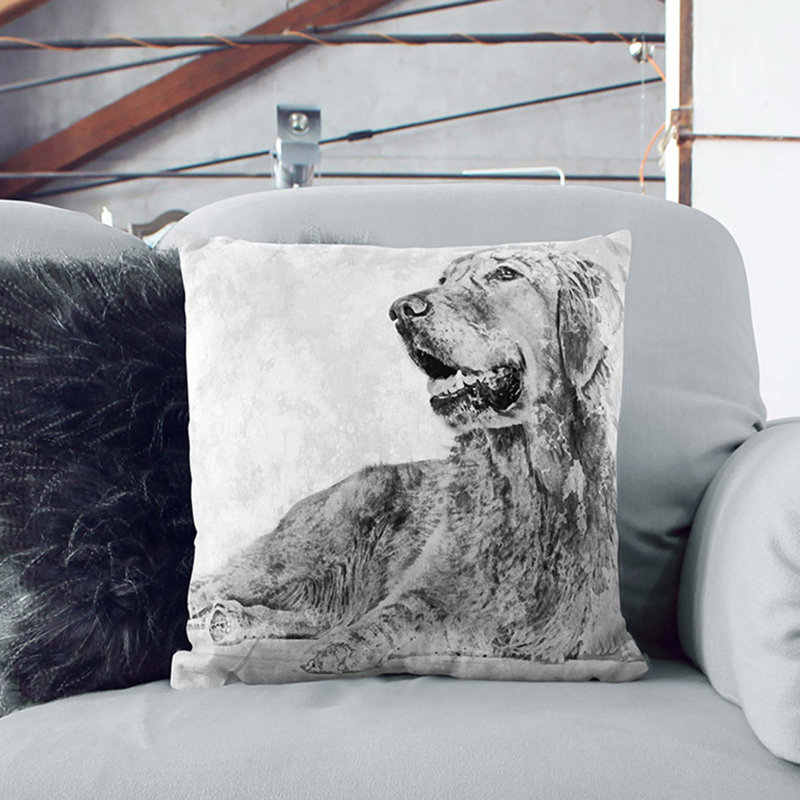 Square Cushion, Black, 55cm H x 55cm W x 20cm D