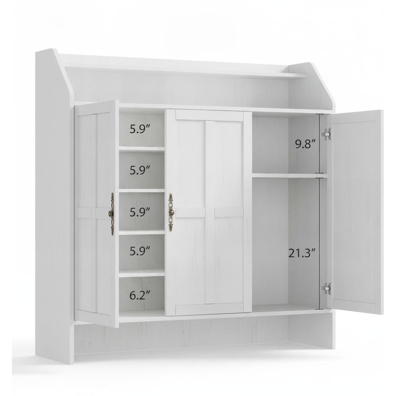 Armoire de rangement pour chaussures Farmhouse, H 47,2 po x l 46,7 po x P 13,8 po