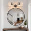 Applique murale 2 lumières pour salle de bain rétro - Élégant luminaire de salle de bain avec abat-jour en métal noir et verre