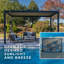 Backyard Discovery Sarasota Louvered Steel Outdoor Patio Pergola With Powerport 4.9m X 3m (16ft X 10ft)
