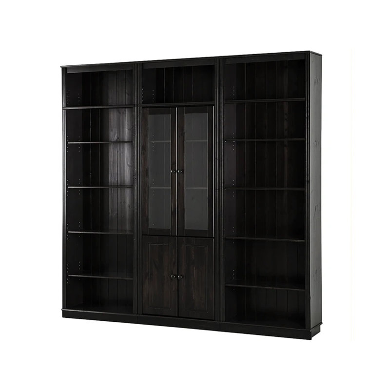 Demirhan 223cm H x 518cm W Library Bookcase Bookcase, Black