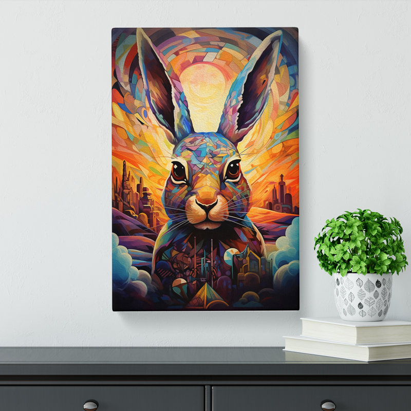 Hare Futurism - No Frame Art Prints - Wrapped Canvas, 60cm H x 40cm W x 3cm D