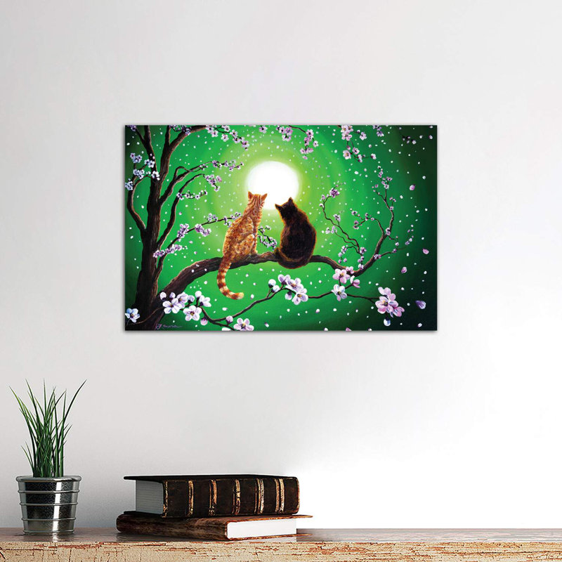 Cats On A Spring Night by Laura Iverson - Wrapped Canvas Painting, 66.04 cm H x 45.72 cm W x 1.91 cm D