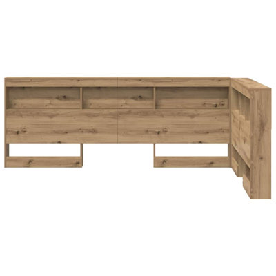  Storage Headboard With Shelf 120 Cm Engineered Wood