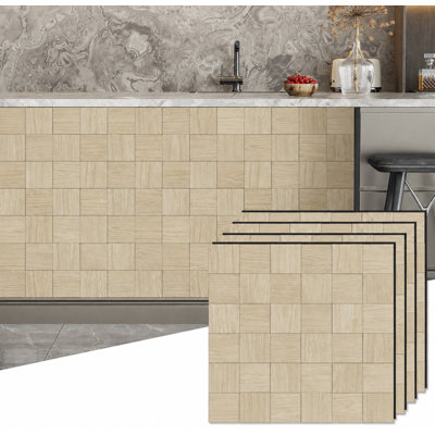 Acoustic Wall Paneling-Set of 4 - 23.6"x23.6" Mosaic Style Paintable Sound Absorbing Wood Wall Panels - 15.5 sq ft Coverage for Living Room, Bedroom, Fireplace, Home Theater, Office
