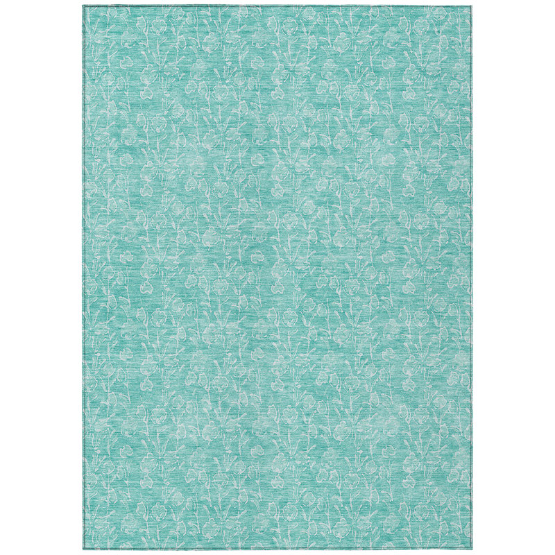 Lavonia Washable Floral Indoor / Outdoor Rug, Rectangle 8' x 10'