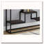 Table d'appoint, console, vestibule, étroit, canapé, salon, chambre à coucher, stratifié brun, métal noir, contemporain, moderne