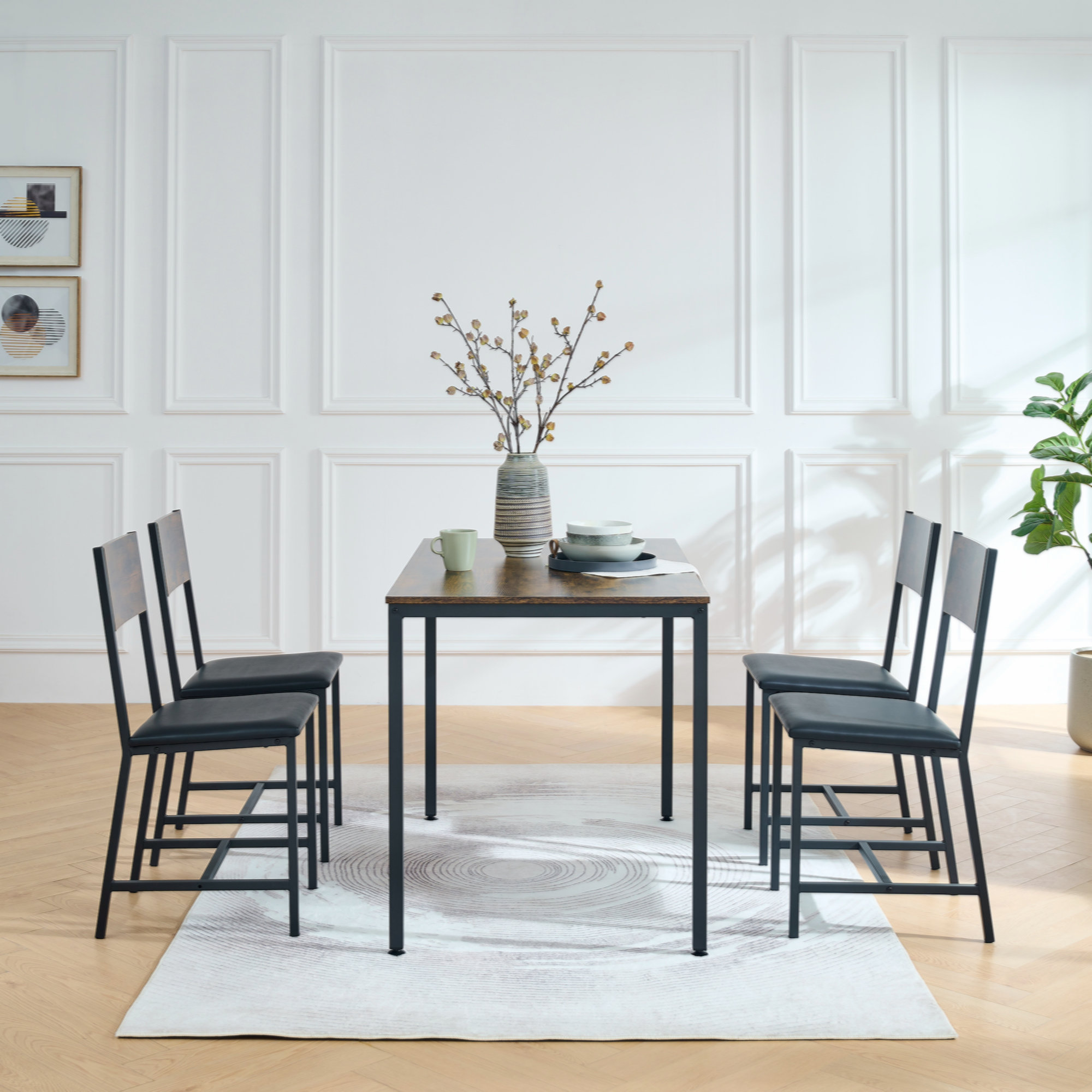 17 Stories Modern Dining Room Set For 5 Pieces Dining Table Set ...