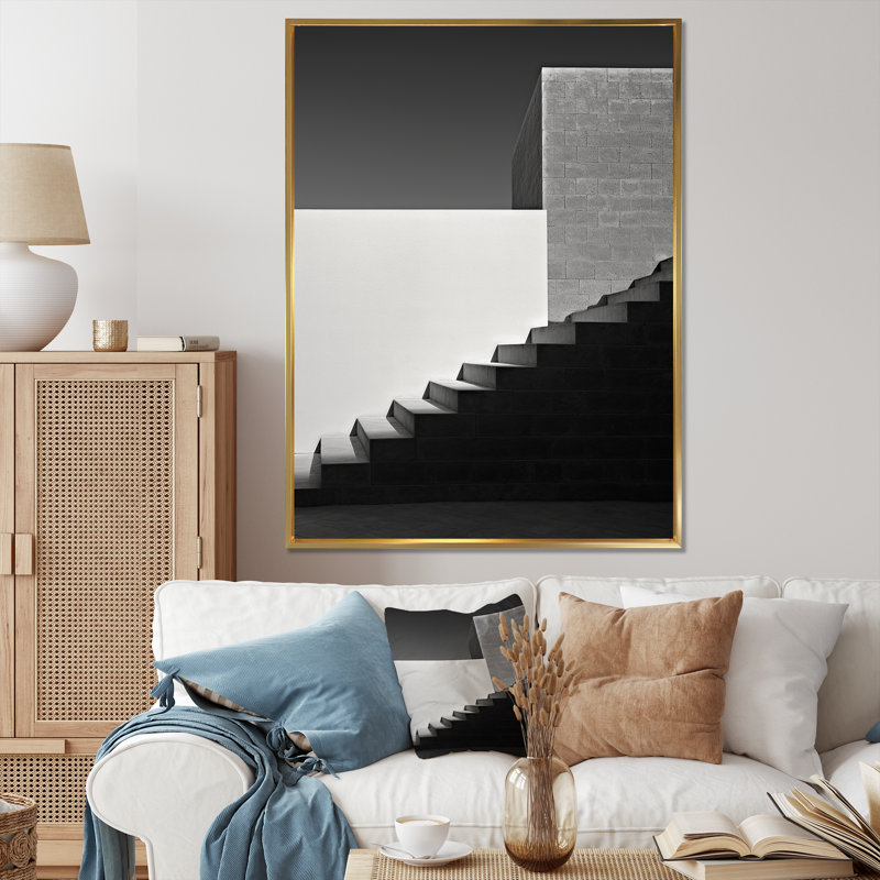 " Monuments Minimalism Scenery Photograph V ", Gold Floater Framed, 40" H x 30" W x 1.5" D