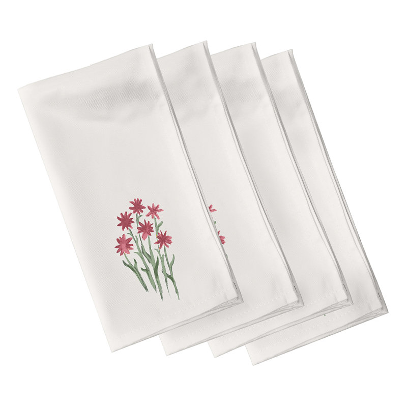 Jayapura Polyester Floral Square Napkin, Rust