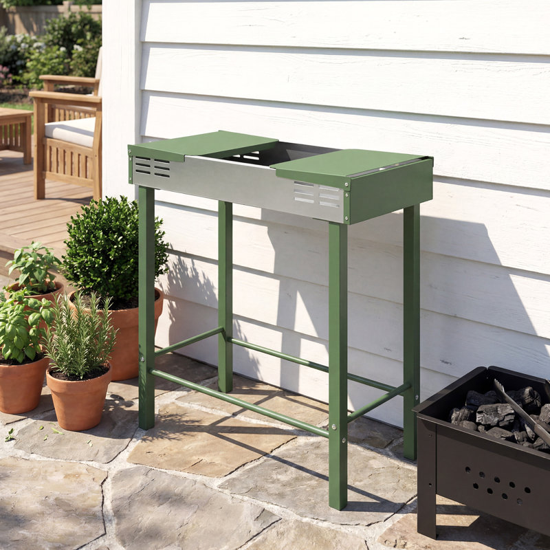 Outsunny 118cm W Combo Charcoal Grill