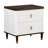 Dzianis 2-Drawer Nightstand in White and Walnut