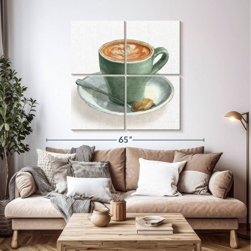 Yarlin Wake Up Lin café sauge, H 45 po x l 45 po