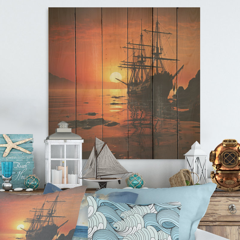Raiders Of The Horizon - Art sur bois de pin naturel, H 15 po x l 15 po