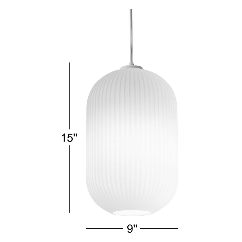 Luminaire suspendu géométrique à 1 lumière Darval, H 15 po x l 9 po x P 9 po