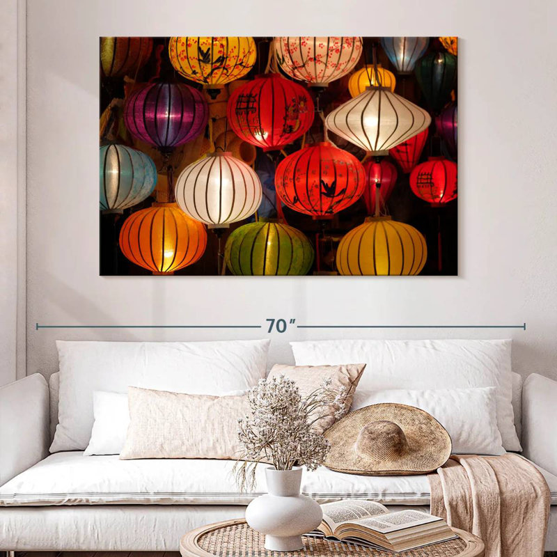 Kerner Colorful Silk Lanterns, 24" H x 36" W