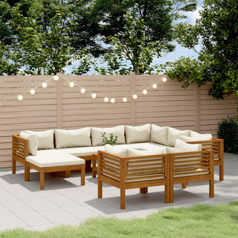 Stormes 10 Piece Lounge Sectional Seating Group, Cream
