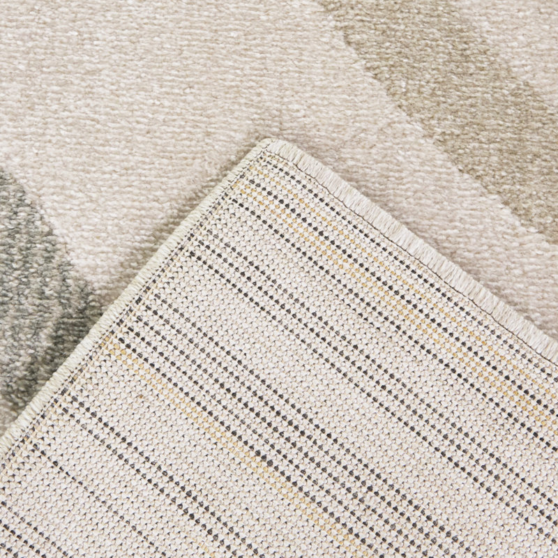 Rectangle Striped Polypropylene Plastic Rug, Rectangle 5'3" x 7', Grey