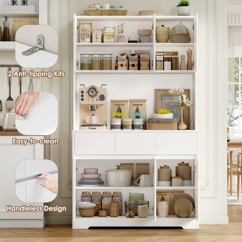 💡 6-Door + 8-Door Pantry Combo – Space-Saving Cabinet Meets Family-Sized Storage – Both Feature Adjustable Shelves, Charging Stations & Soft-Close Hinges