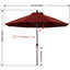 Parasol de patio en oléfine 9 pi 9 pi-681813161