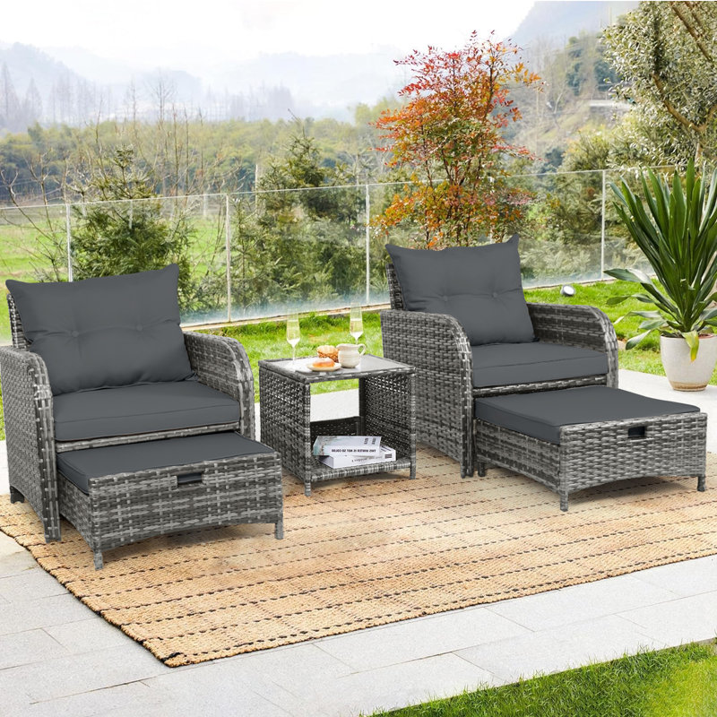 Chair Wicker Patio Set Rattan Patio Chair Set Red Barrel Studio®