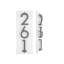 Floating Stand-Off 3-Number Vertical Sign, White /W/ Silver Modern Font Numbers-458698533