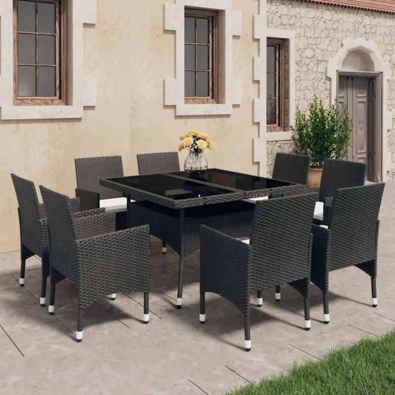Dining Set, Black, White