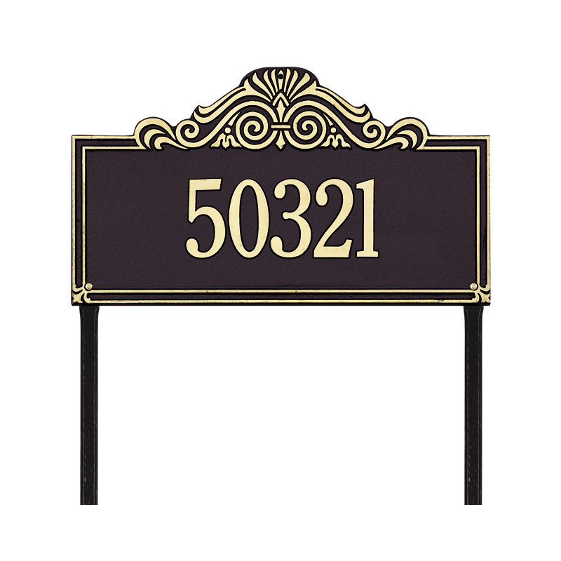 Villa Nova 1-Line Lawn Address Sign, Yes, Antique Copper