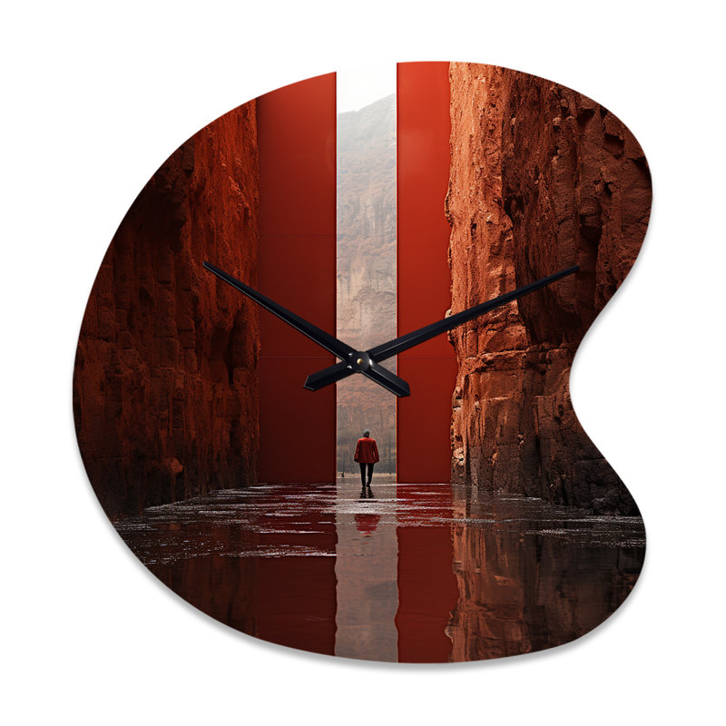 Horloge murale asymétrique en métal Fantastic Dissolving Doorway - surréalisme, Grand