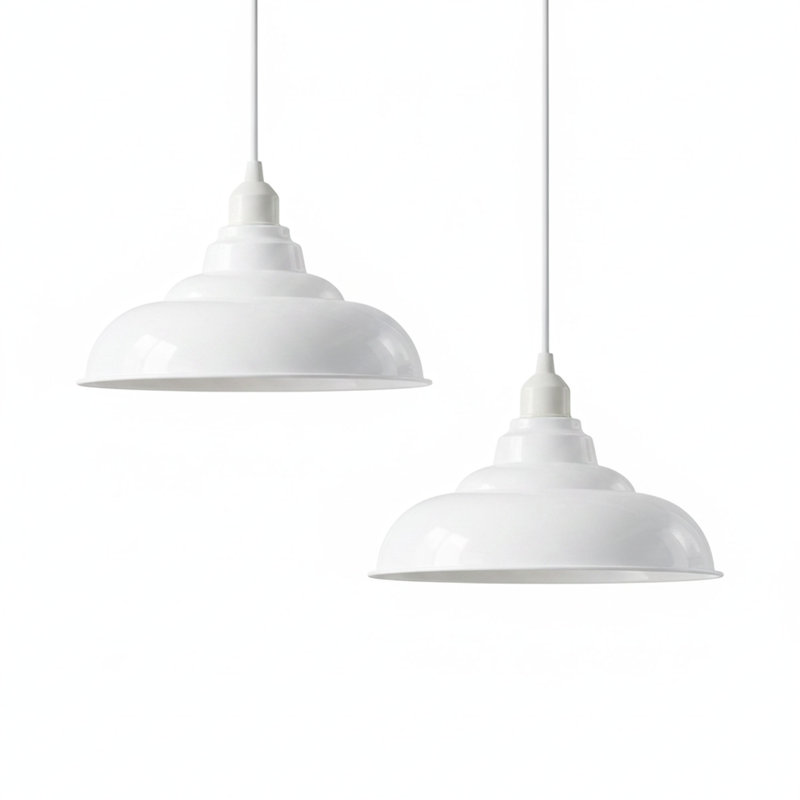 13.5 cm H Curved Lamp Shade, White