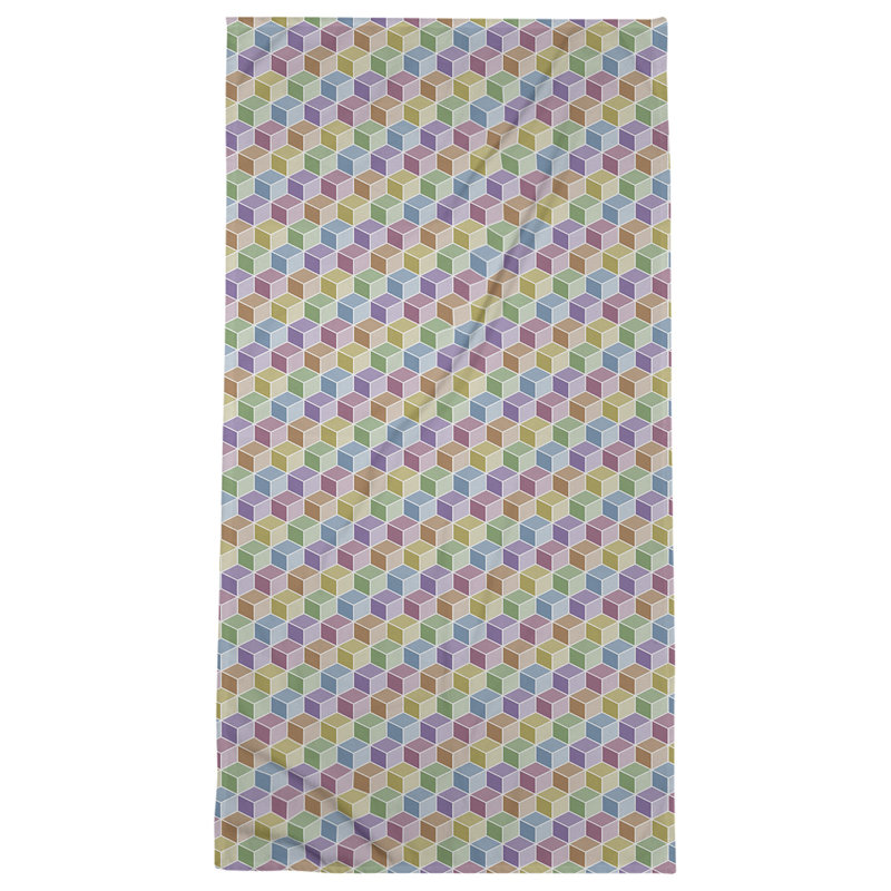 Katelyn Elizabeth Cotton Blend Beach Towel, White Lined
