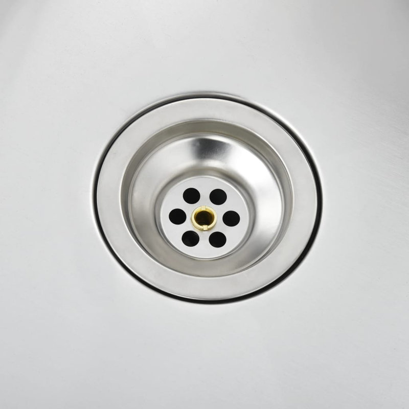 VidaXL Kitchen Sink Undermount Sink with Strainer Stainless Steel Sink Square, Silver