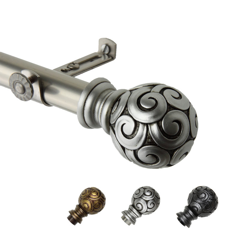 Tringle à rideaux simple Margunde, 28 po à 48 po, Nickel satiné