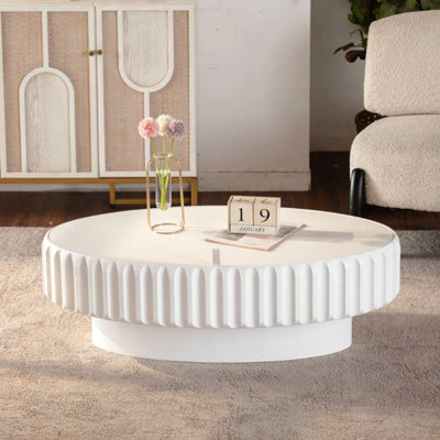 Fluted Storage Table With Lift-Off Lid